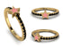 Elegant Enamel Star Black Diamond Ring - Star No. 7