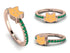 Elegant Enamel Cat Emerald Ring - Cat No. 5