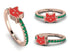 Elegant Enamel Cat Emerald Ring - Cat No. 5