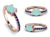 Elegant Enamel Cat Sapphire Ring - Cat No. 14
