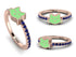 Elegant Enamel Cat Sapphire Ring - Cat No. 14 image 5