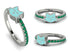 Elegant Enamel Cat Emerald Ring - Cat No. 6