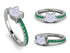 Elegant Enamel Cat Emerald Ring - Cat No. 6 image 1