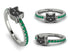 Elegant Enamel Cat Emerald Ring - Cat No. 6