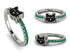 Elegant Enamel Cat Emerald Ring - Cat No. 6
