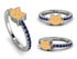 Elegant Enamel Cat Sapphire Ring - Cat No. 15