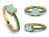 Elegant Enamel Cat Emerald Ring - Cat No. 4