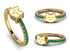 Elegant Enamel Cat Emerald Ring - Cat No. 4