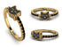Elegant Enamel Cat Black Diamond Ring - Cat No. 7