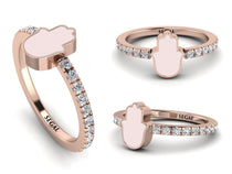 Elegant Enamel Hamsa Diamond Ring - Hamsa No. 2 image 1