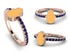 Elegant Enamel Hamsa Sapphire Ring - Hamsa No. 14