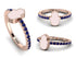 Elegant Enamel Hamsa Sapphire Ring - Hamsa No. 14