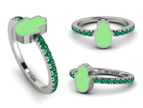 Elegant Enamel Hamsa Emerald Ring - Hamsa No. 6 image 1