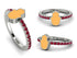 Elegant Enamel Hamsa Ruby Ring - Hamsa No. 12
