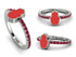 Elegant Enamel Hamsa Ruby Ring - Hamsa No. 12