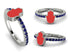 Elegant Enamel Hamsa Sapphire Ring - Hamsa No. 15