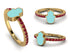 Elegant Enamel Hamsa Ruby Ring - Hamsa No. 10