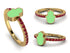 Elegant Enamel Hamsa Ruby Ring - Hamsa No. 10