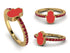 Elegant Enamel Hamsa Ruby Ring - Hamsa No. 10
