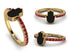 Elegant Enamel Hamsa Ruby Ring - Hamsa No. 10
