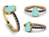 Elegant Enamel Hamsa Sapphire Ring - Hamsa No. 13