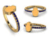 Elegant Enamel Hamsa Sapphire Ring - Hamsa No. 13