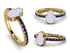 Elegant Enamel Hamsa Sapphire Ring - Hamsa No. 13