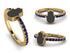 Elegant Enamel Hamsa Sapphire Ring - Hamsa No. 13 image 12