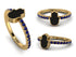 Elegant Enamel Hamsa Sapphire Ring - Hamsa No. 13 image 13