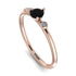 Minimalist Thin Black Diamond Ring - Brielle No. 8 image 1