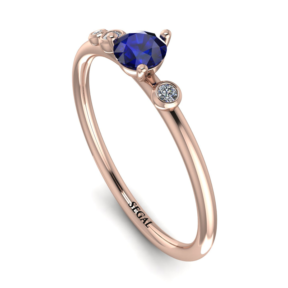 Minimalist Thin Sapphire Ring - Brielle No. 14