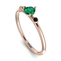 Minimalist Thin Emerald Ring - Brielle No. 35 image 1