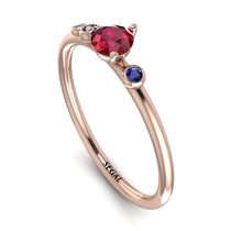 Minimalist Thin Ruby Ring - Brielle No. 71 image 1