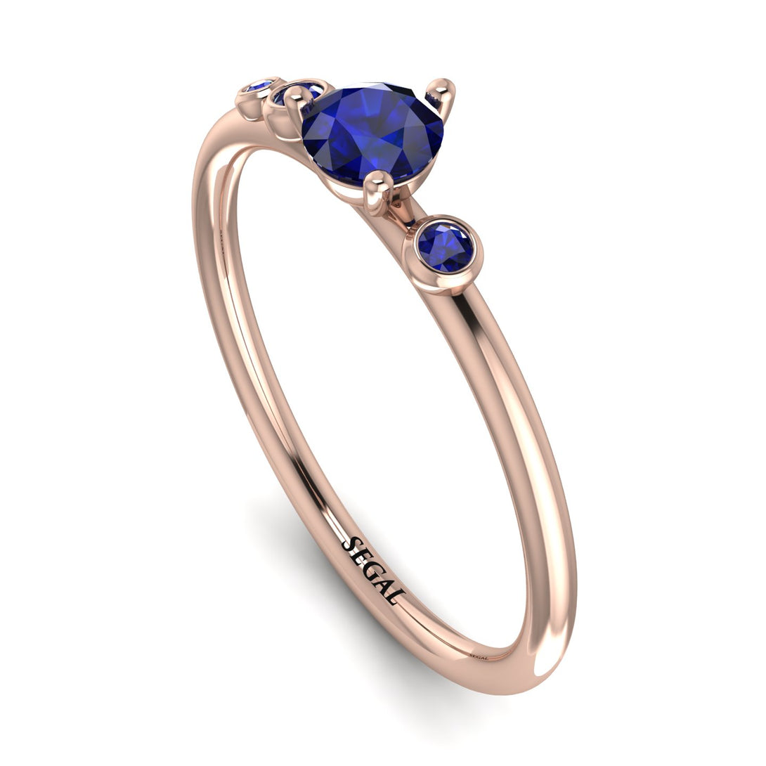 Minimalist Thin Sapphire Ring - Brielle No. 74