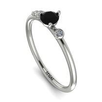 Minimalist Thin Black Diamond Ring - Brielle No. 9 image 1