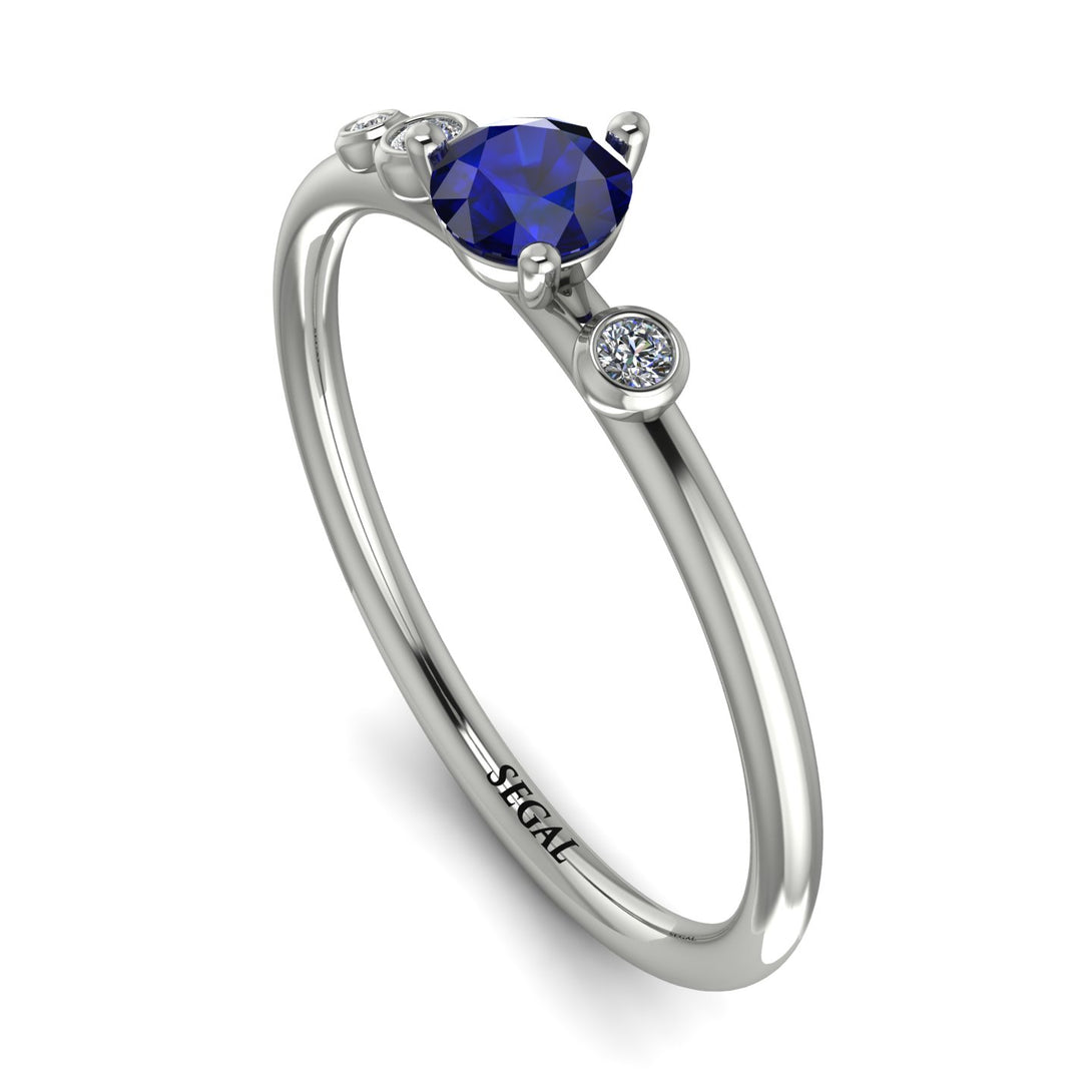 Minimalist Thin Sapphire Ring - Brielle No. 15