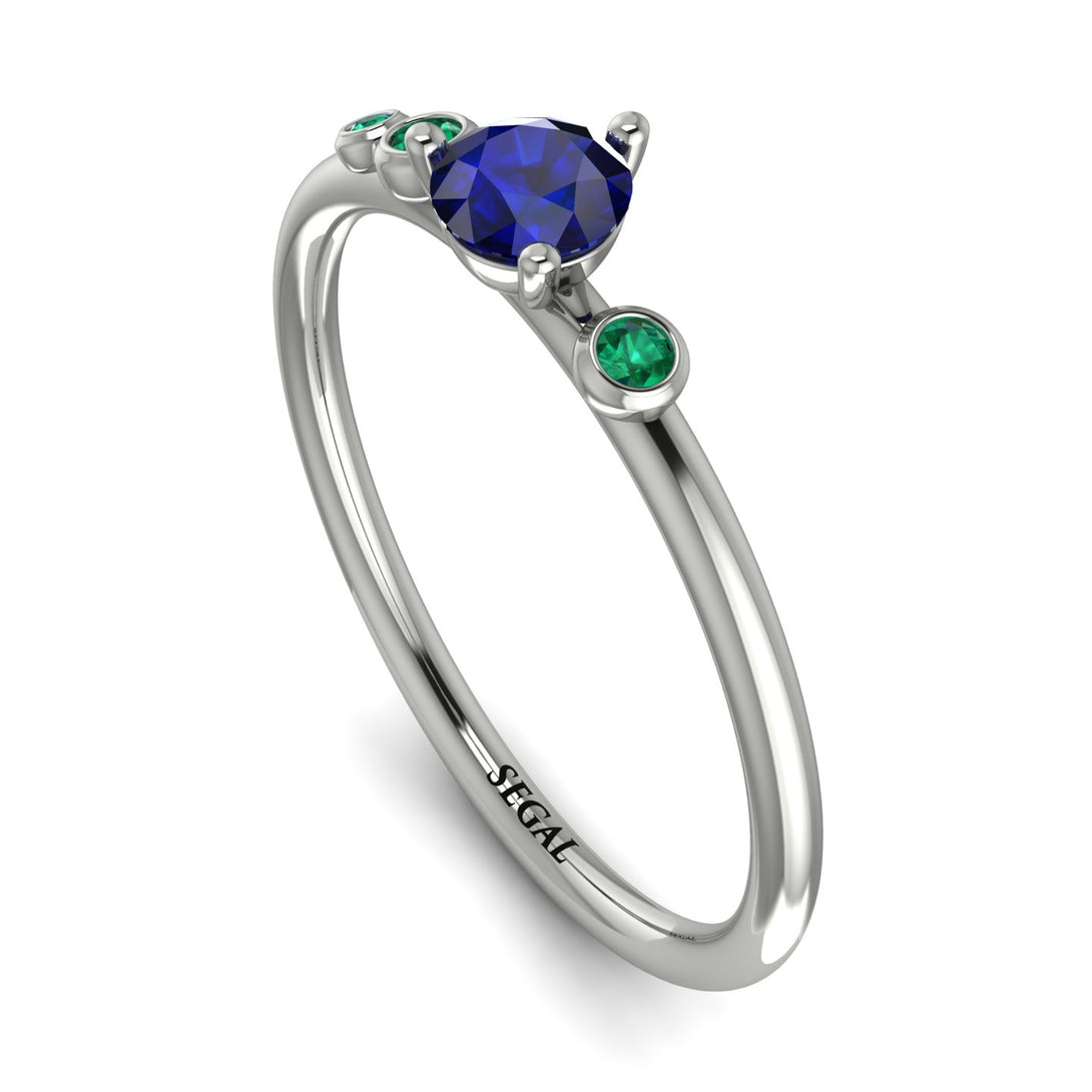 Minimalist Thin Sapphire Ring - Brielle No. 30