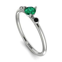 Minimalist Thin Emerald Ring - Brielle No. 36 image 1