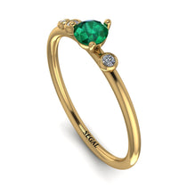 Minimalist Thin Emerald Ring - Brielle No. 4 image 1