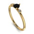 Minimalist Thin Black Diamond Ring - Brielle No. 7
