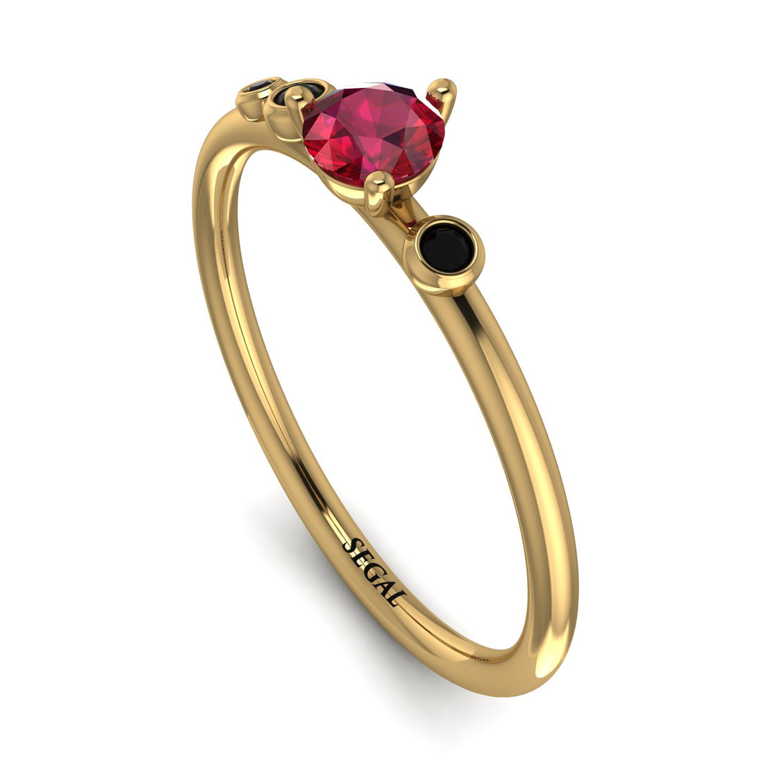 Minimalist Thin Ruby Ring - Brielle No. 40