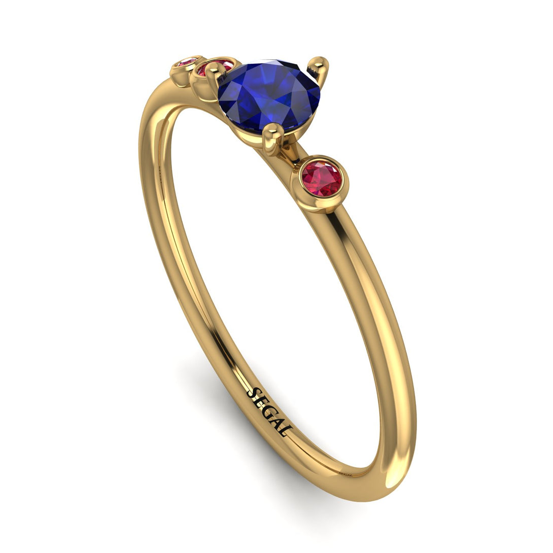 Minimalist Thin Sapphire Ring - Brielle No. 58