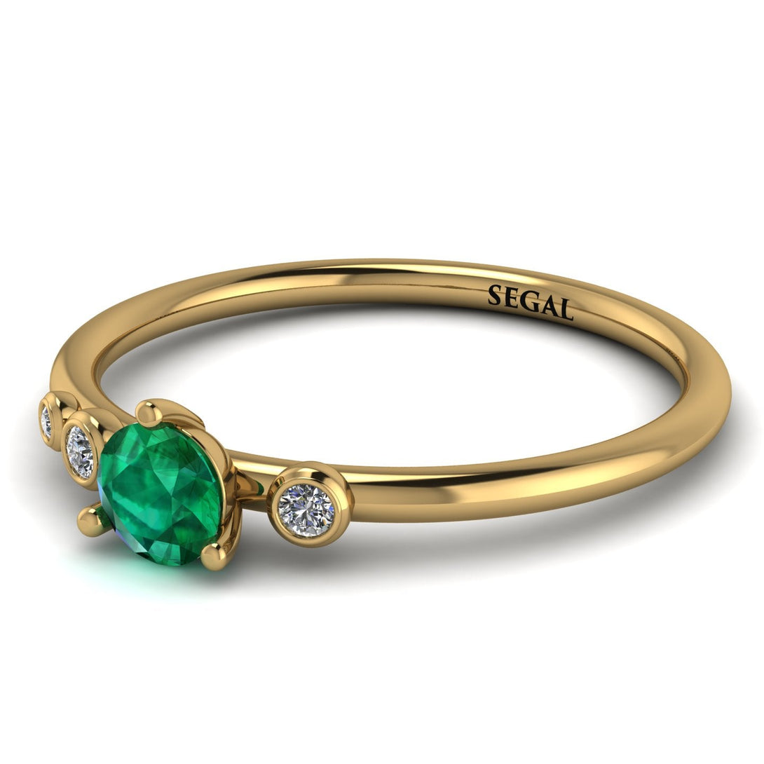 Minimalist Thin Emerald Ring - Brielle No. 4