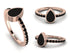 Elegant Enamel Pear Black Diamond Ring - Pear No. 8