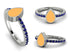 Elegant Enamel Pear Sapphire Ring - Pear No. 15
