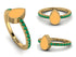 Elegant Enamel Pear Emerald Ring - Pear No. 4