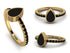 Elegant Enamel Pear Black Diamond Ring - Pear No. 7