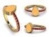 Elegant Enamel Pear Ruby Ring - Pear No. 10
