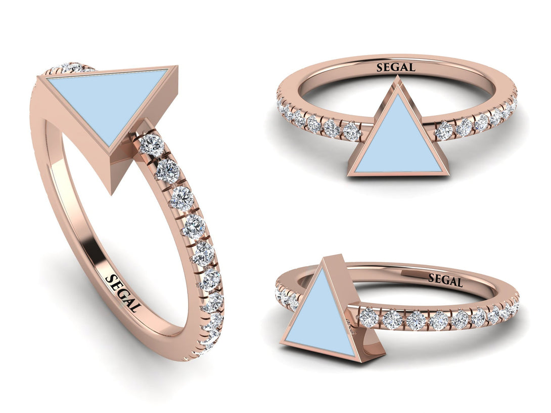 Elegant Enamel Triangle Diamond Ring - Triangle No. 2
