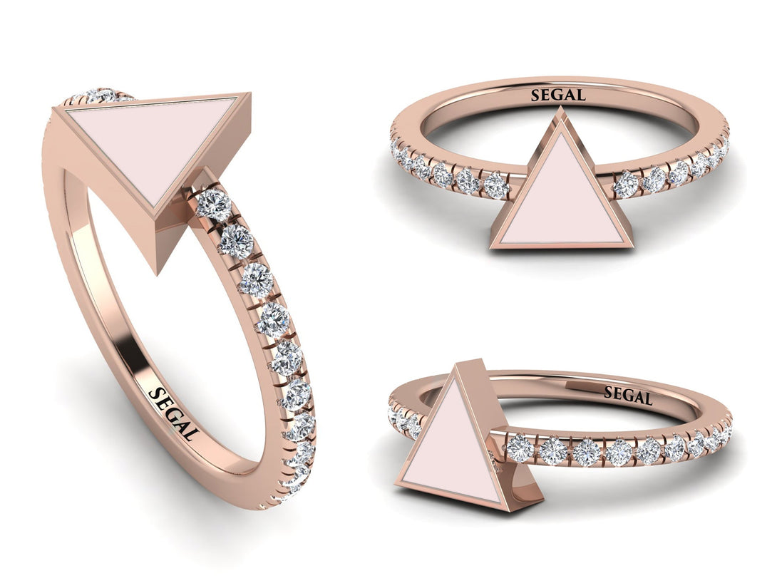 Elegant Enamel Triangle Diamond Ring - Triangle No. 2